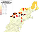 Nuclear fallout in the Northeastern U.S. from underground test Baneberry, December 18, 1970.