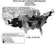 Upshot-Knothole Ray nuclear fallout map.