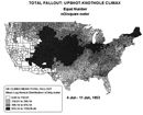 Upshot-Knothole Climax nuclear fallout map.