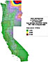 Deposition pattern for tungsten-181 in California, Oregon and Washington 1951-1962.