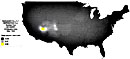 Gradient map of nuclear fallout