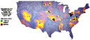 Nuclear fallout pattern from shot Buster Charlie, Oct 31, 1951.