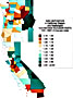 Deposition of strontium 90 in California, Oregon and Washington states from nuclear tests at the Nevada Test Site from 1951 through 1962.