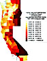 Nuclear fallout in California, Oregon and Washington states from all test series at the Nevada Test Site, from 1951 through 1970.