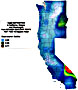 Deposition of radioactive cobalt-60 in California, Oregon and Washington states from nuclear tests at the Nevada Test Site from 1951 through 1962. Gradient map.