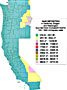 Deposition of radioactive molybdenum 99 (Mo99) in California, Oregon and Washington states, 1951-1962.