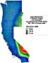 Deposition of radioactive rubidium-88 in California, Oregon and Washington from 1951 through 1962. Gradient map.