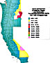 Depositon of radioactive cesium-137 in California, Oregon and Washington state from nuclear tests at the Nevada Test Site from 1951 through 1962.