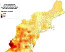 Deposition of curium-242 in the Northeast United States, 1951-1962.