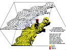 Deposition of Zr97 in the Northeast United States from nuclear tests at the Nevada Test Site 1951-1962. 3D box prism map)