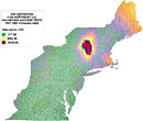 Deposition of Zr97 in the Northeast United States 1951-1962.