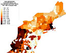 Deposition of radioactive sodium (Na24) in the Northeastern United States from Nevada Test Site fallout 1951-1962.