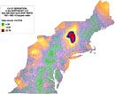 Depositoin of cesium-137 in the Northeastern United States from Nevada Test Site fallout, 1951-1962 (gradient map.)