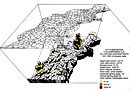 Deposition of radioactive cadmium 115m in the Northeastern United States from Nevada Test Site nuclear fallout, 1951-1962. 3D box prism map.