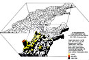 Deposition of radioactive gold (Au198) in the Northeastern United States, 1951-1962 from nuclear testing at the Nevada Test Site.